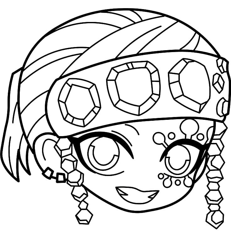 Coloriage Visage chibi Tengen Uzui