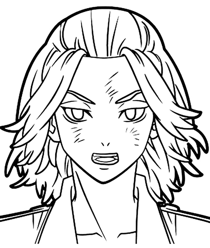 Coloriage Visage De Base Manjiro Sano