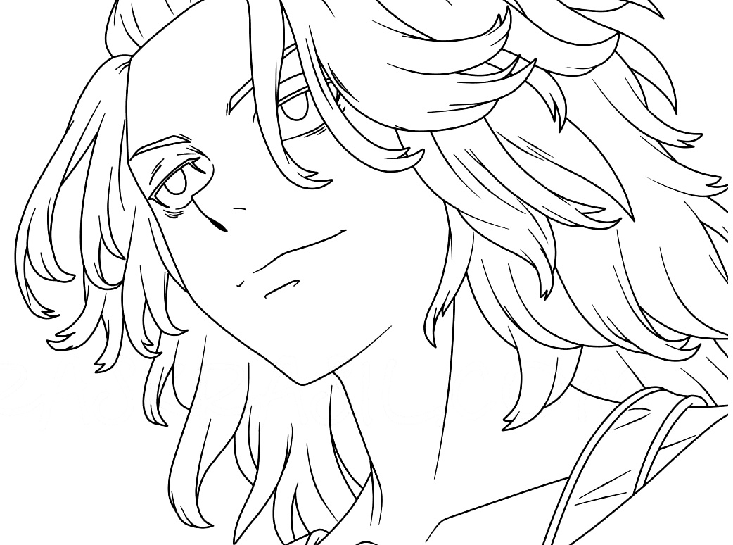 Coloriage Visage Manjiro Sano