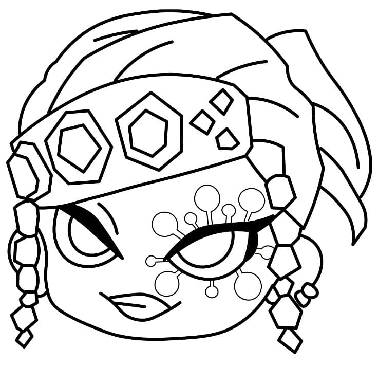 Coloriage Visage mignon de Tengen Uzui