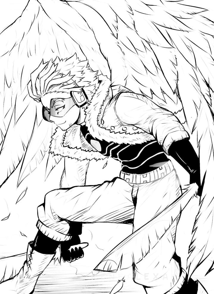 Coloriage Cool Hawks de My Hero Academia