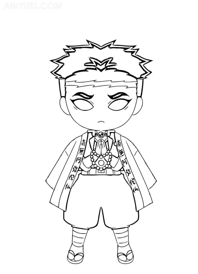 Coloriage Gyomei Himejima chibi