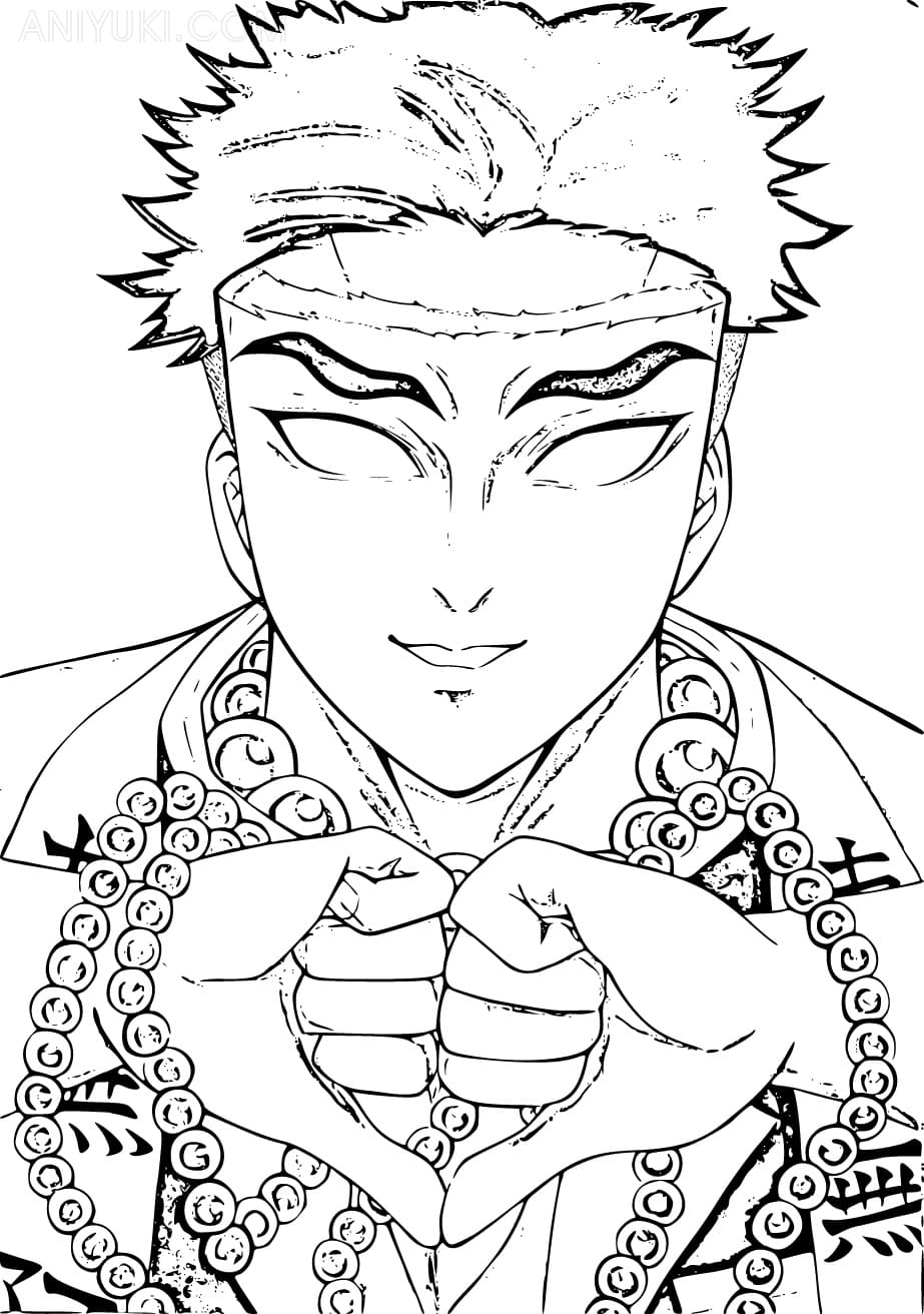 Coloriage Gyomei Himejima drôle