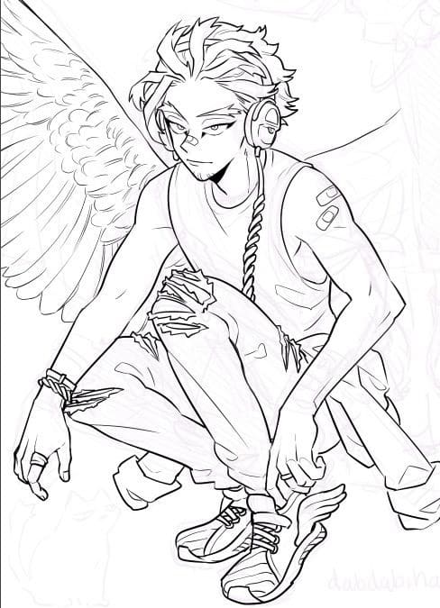 Coloriage Hawks assis