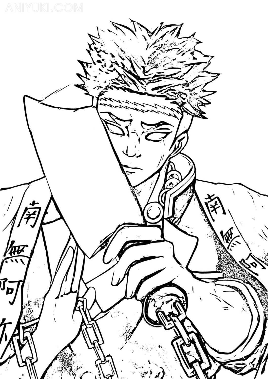 Coloriage L'attaque de Gyomei Himejima