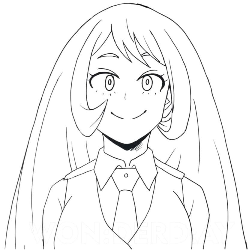 Coloriage Nejire Hado Souriant