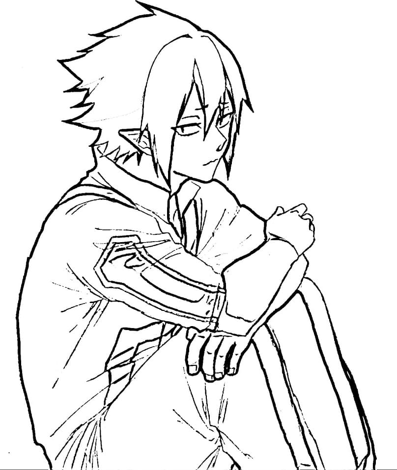 Coloriage Tamaki Amajiki est triste