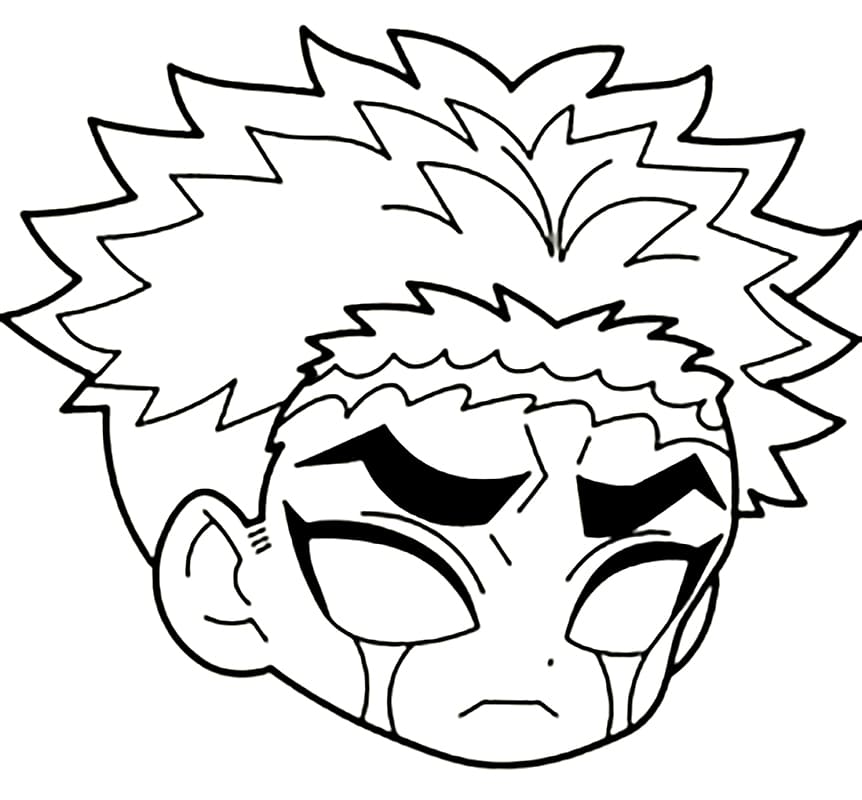 Coloriage Visage de Gyomei Himejima Chibi