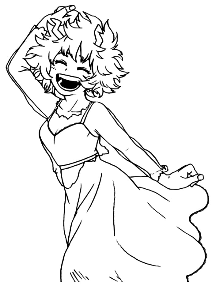 Coloriage Joyeux Mina Ashido