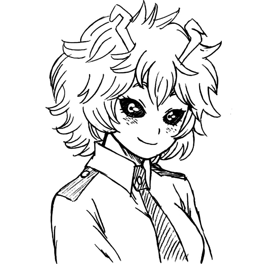 Coloriage La charmante Mina Ashido