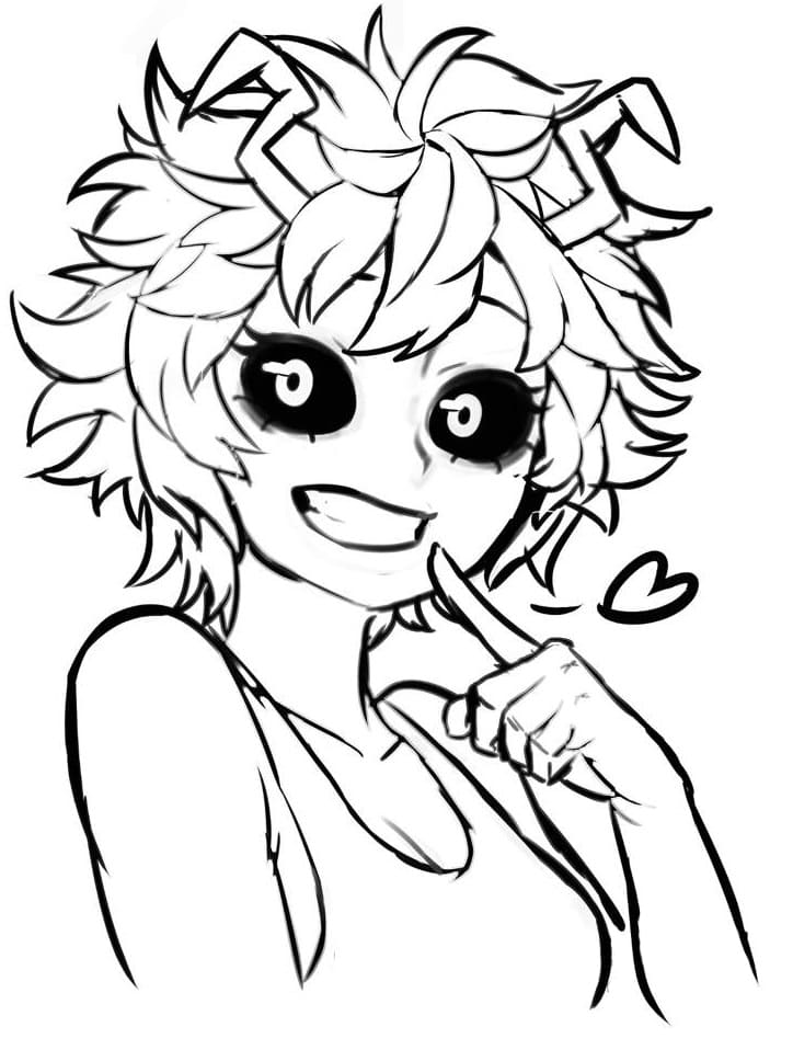 Coloriage La mignonne Mina Ashido