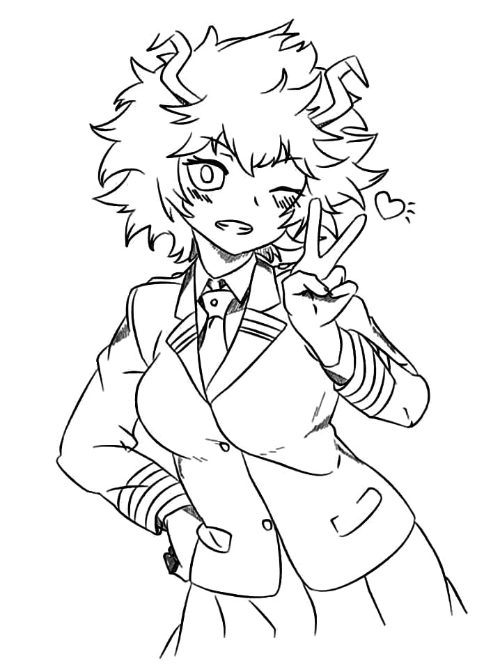 Coloriage Mina Ashido 3