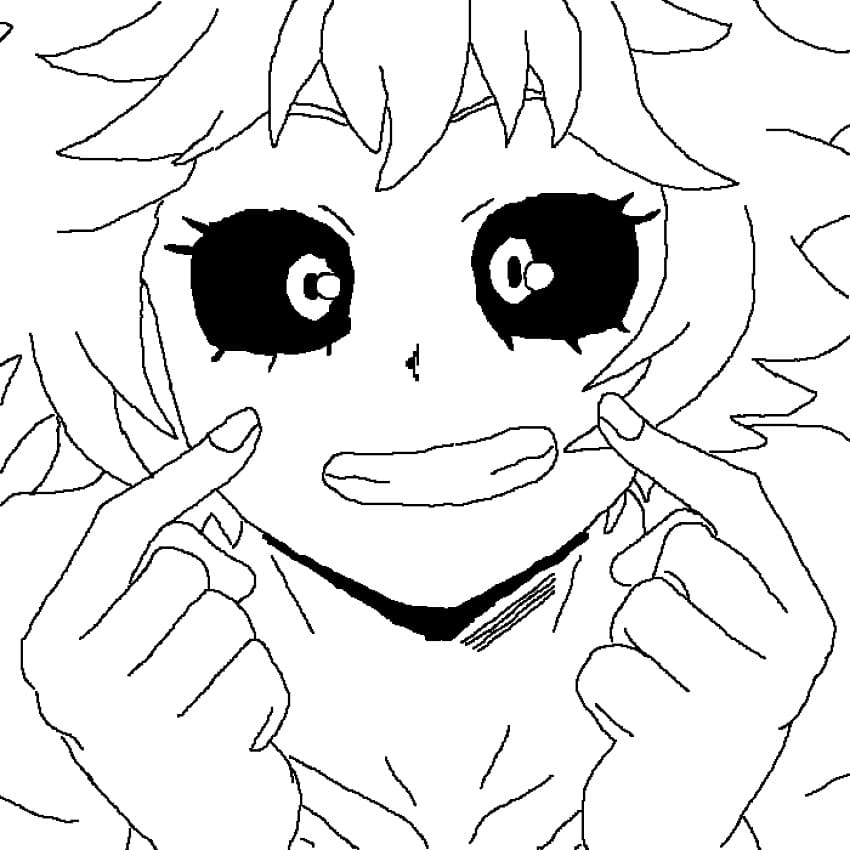 Coloriage Mina Ashido souriante