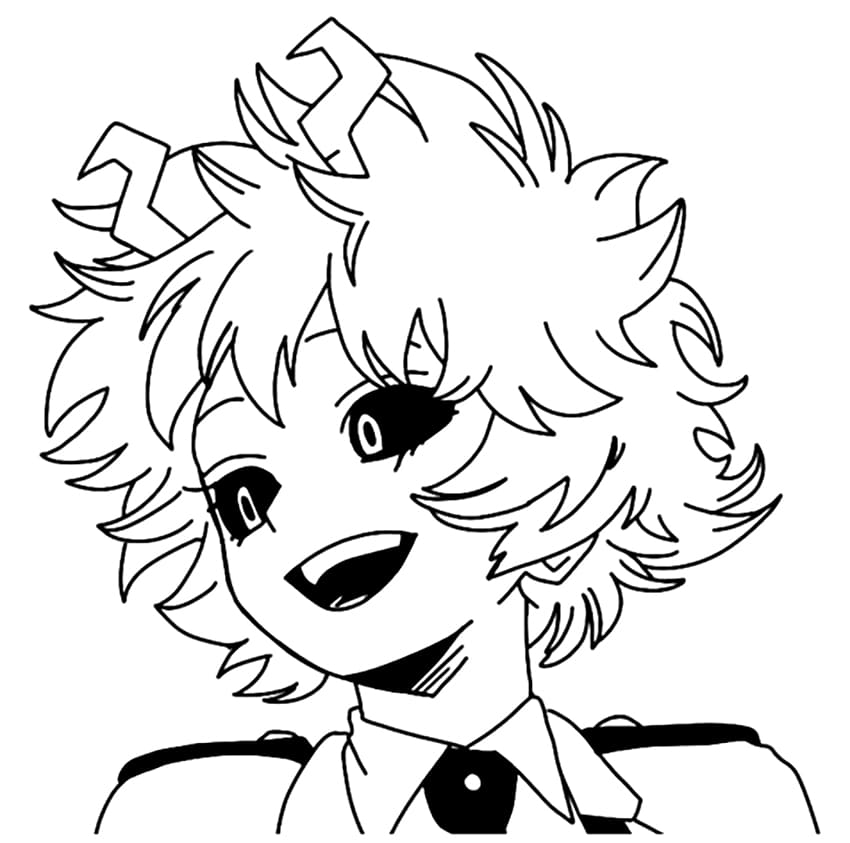 Coloriage Mina Ashido sourit