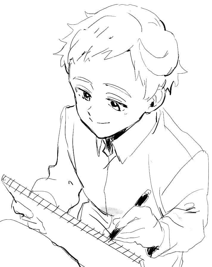 Coloriage Norman Anime The Promised Neverland