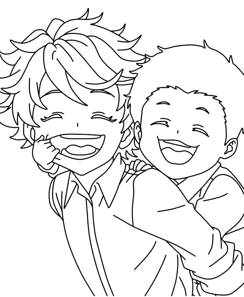 Coloriage The Promised Neverland Phil et Emma