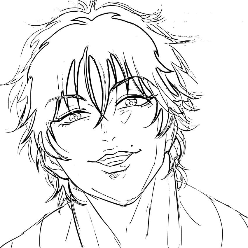 Coloriage Baki Souriant