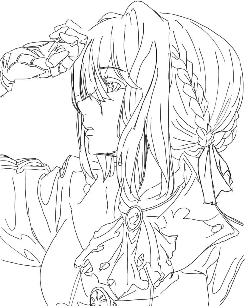 Coloriage Belle Violet Evergarden