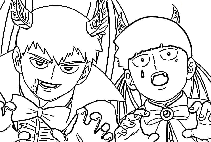 Coloriage Halloween Mob Psycho 100