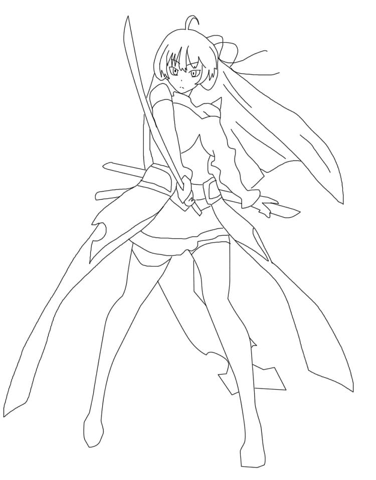 Coloriage Kureha Clyret de Redo of Healer