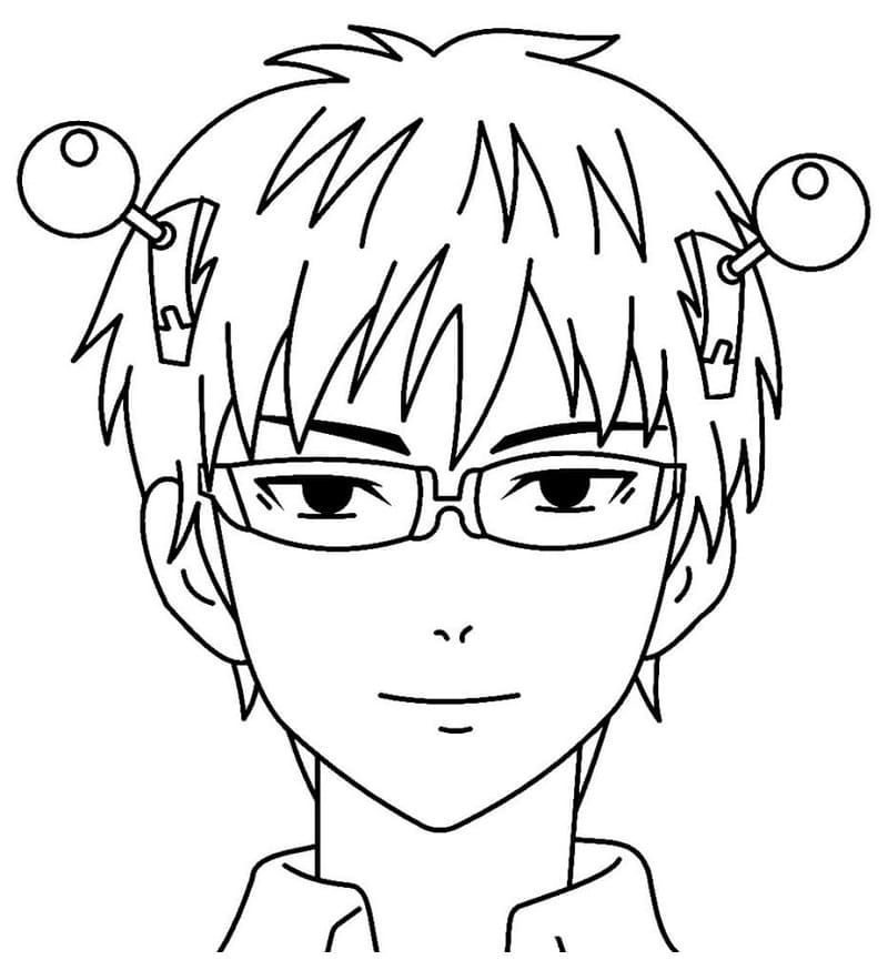 Coloriage Saiki Kusuo