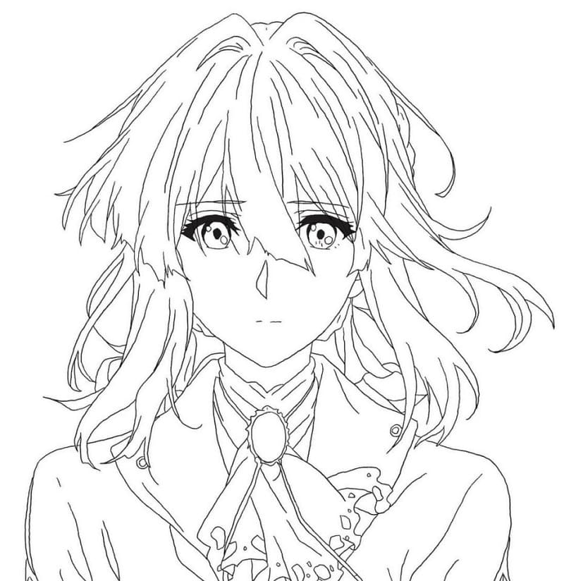 Coloriage Magnifique Violet Evergarden