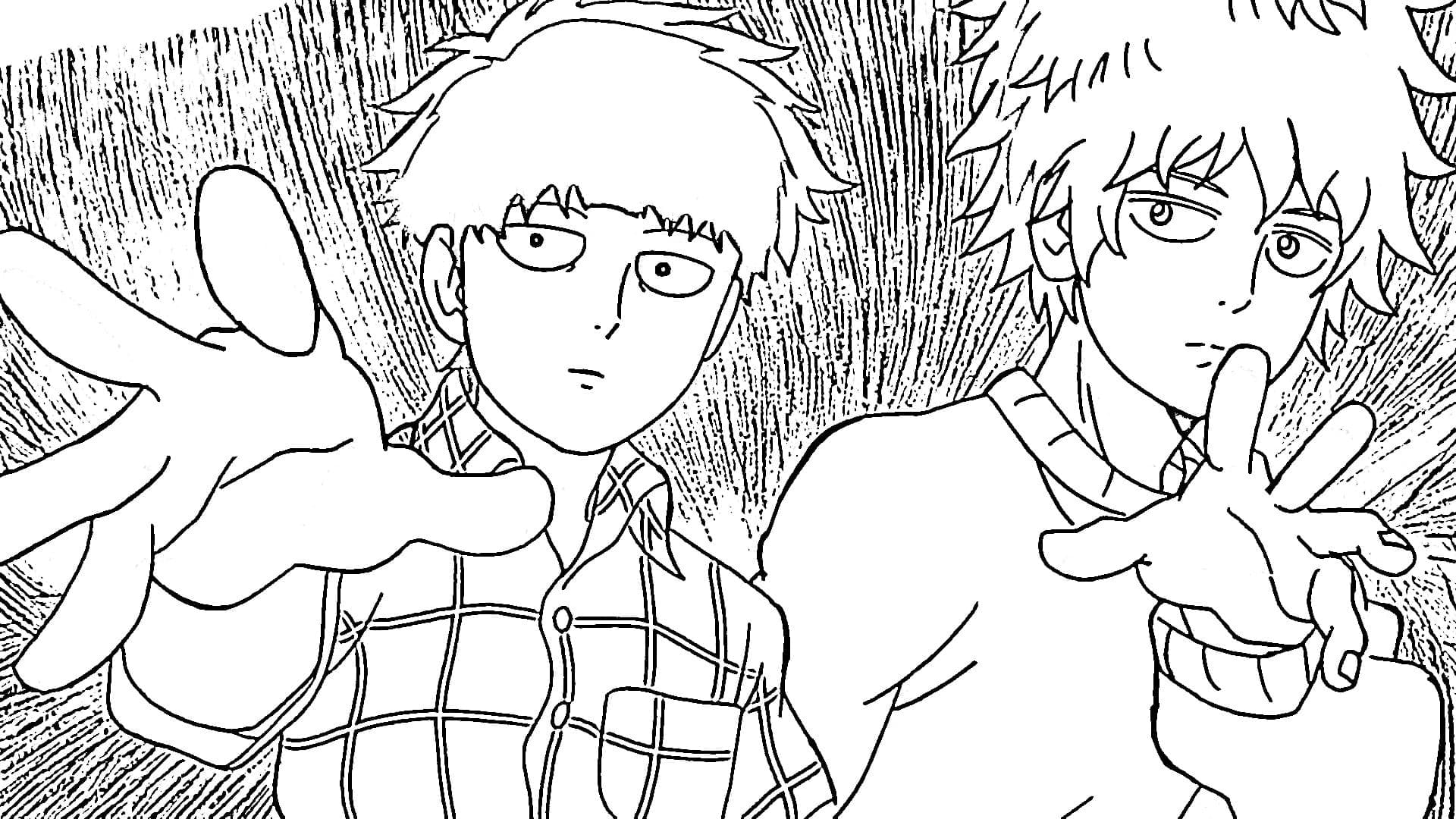 Coloriage Mob Psycho 100 Garçons