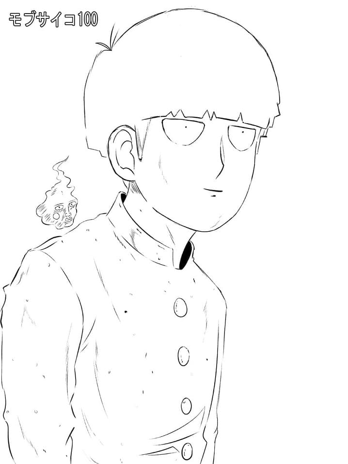 Coloriage Shigeo Kageyama drôle