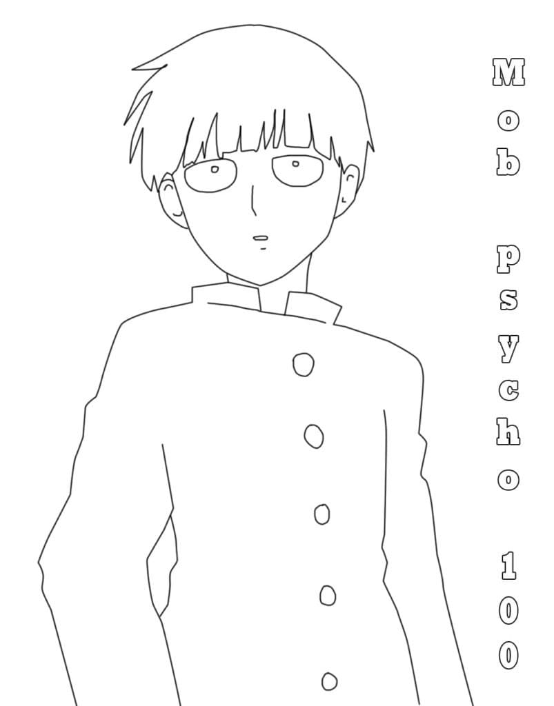 Coloriage Shigeo Kageyama Mob