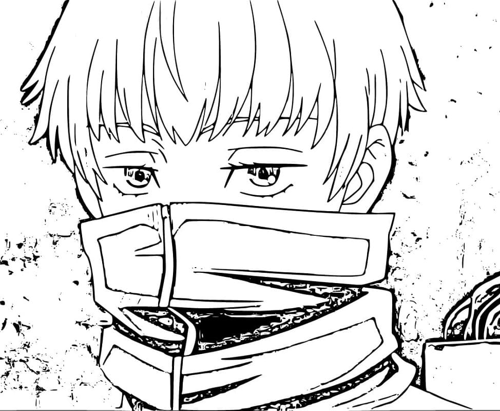 Coloriage Toge Inumaki du Jujutsu Kaisen