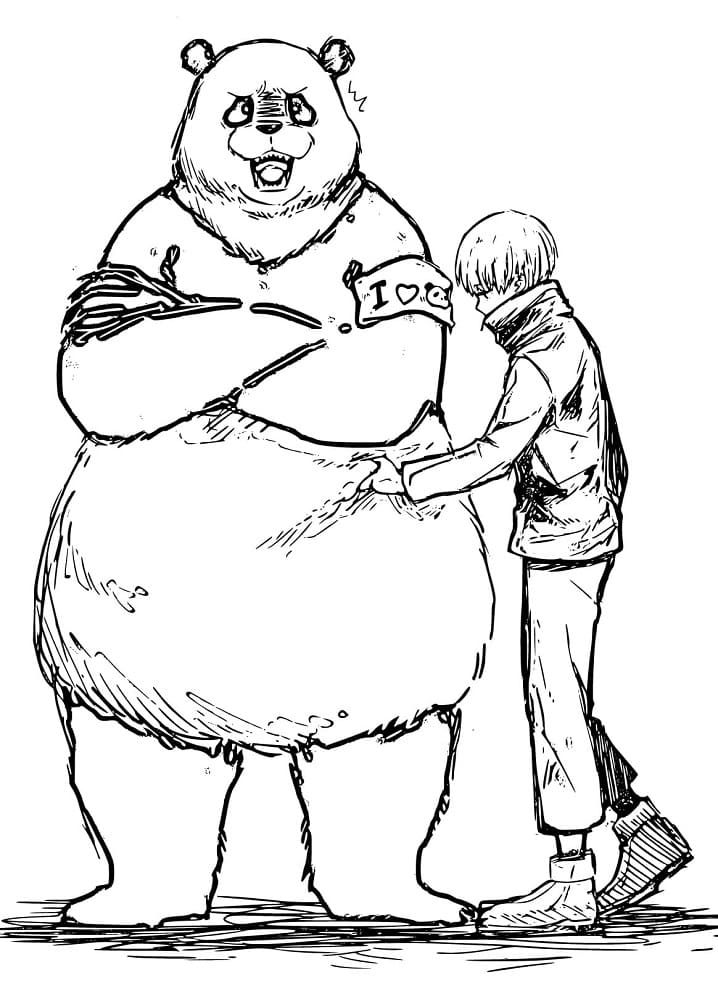 Coloriage Toge Inumaki et Panda