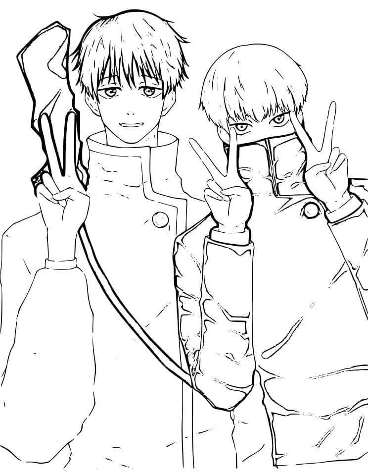 Coloriage Toge Inumaki et Yuta Okkotsu