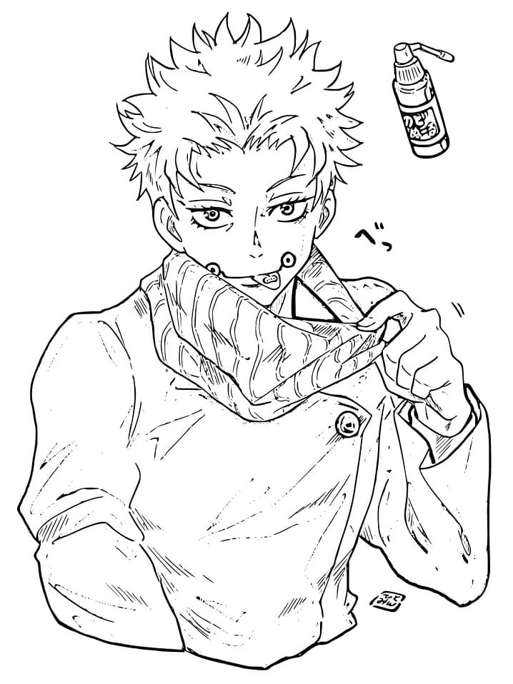 Coloriage Toge Inumaki Jujutsu Kaisen