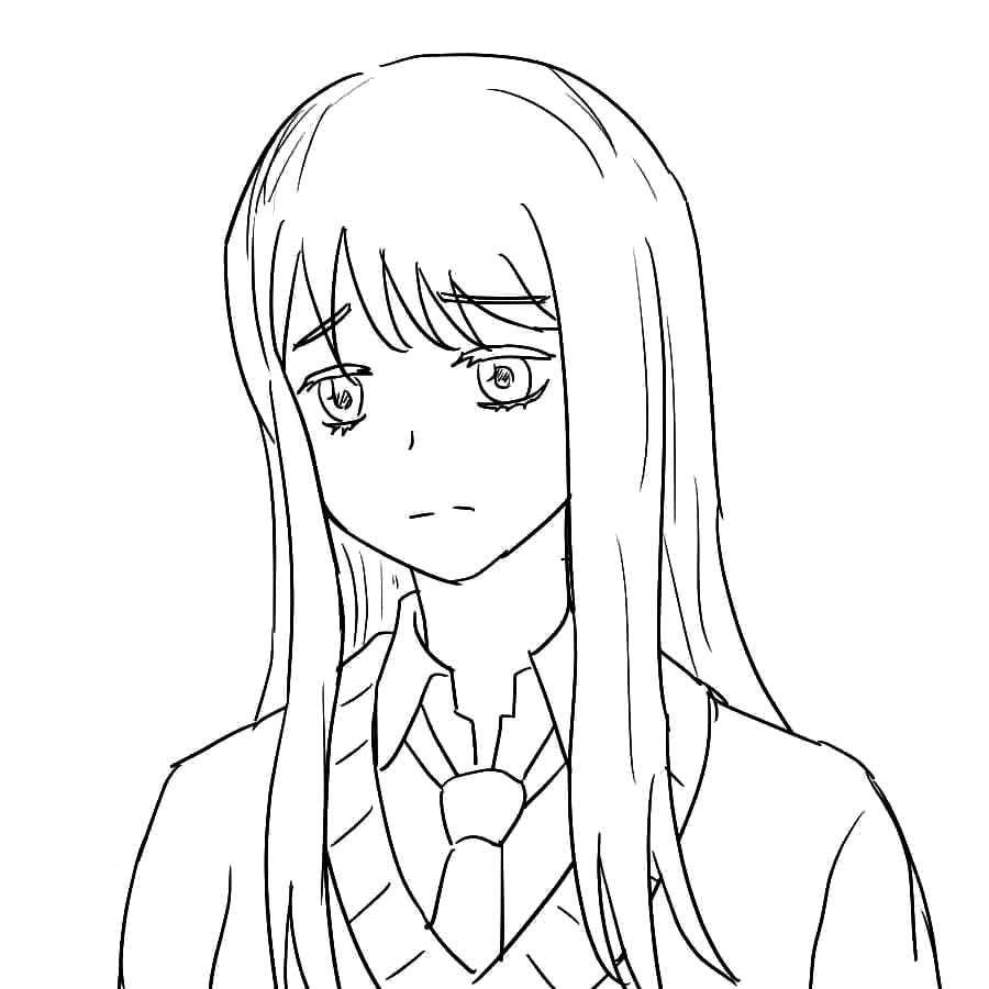 Coloriage Triste Miko Yotsuya