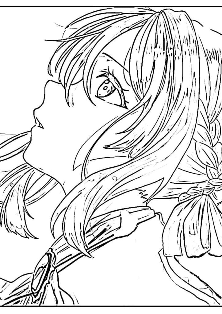 Coloriage Triste Violet Evergarden