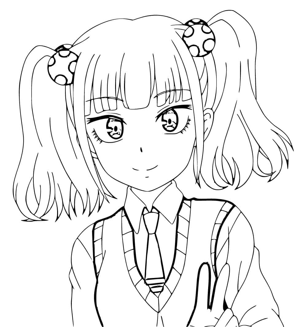 Coloriage Yuria Niguredou de Mieruko-chan