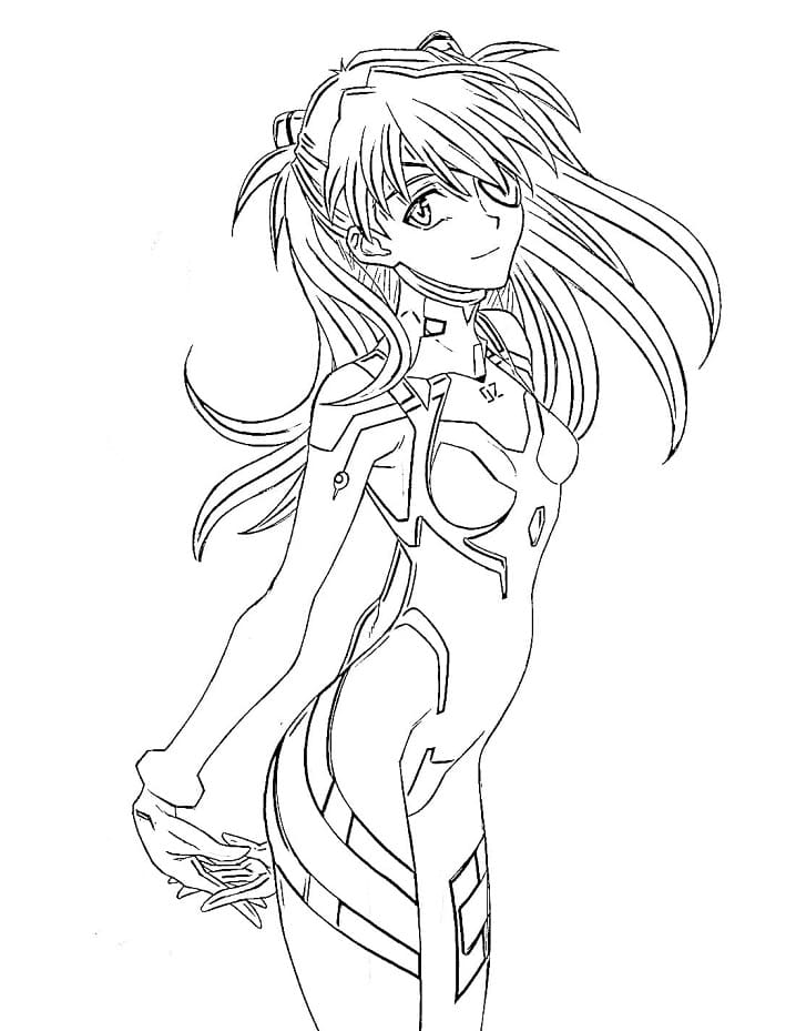 Coloriage Anime Asuka Langley