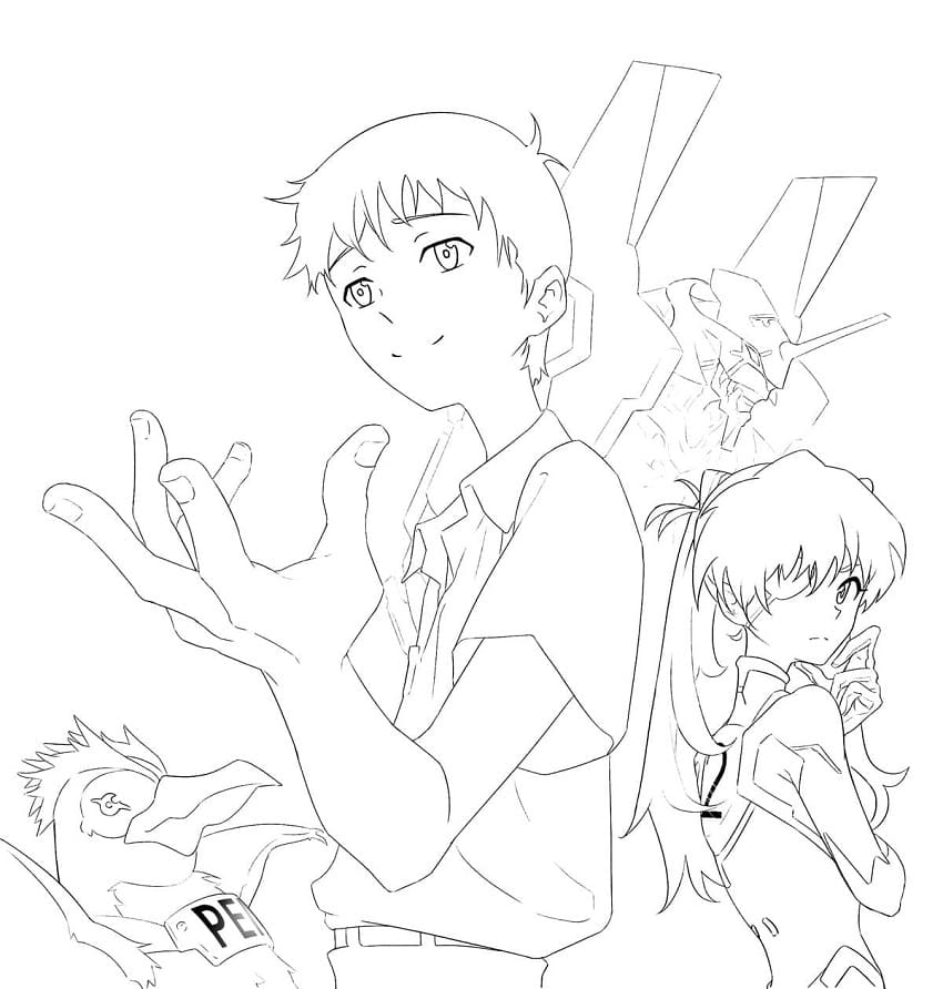 Coloriage Anime Neon Genesis Evangelion