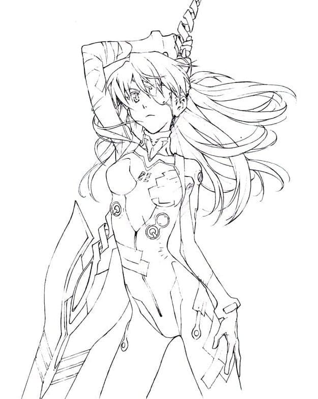 Coloriage Asuka de Neon Genesis Evangelion