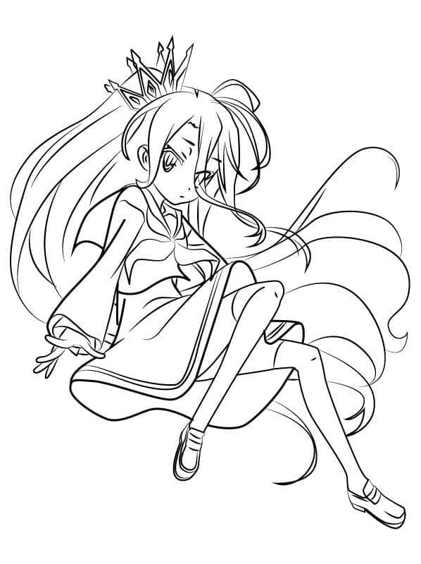 Coloriage Belle Shiro de No Game No Life