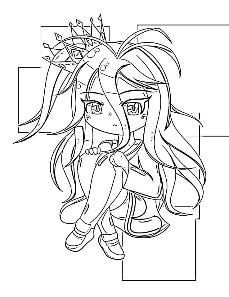 Coloriage Chibi Shiro de No Game No Life