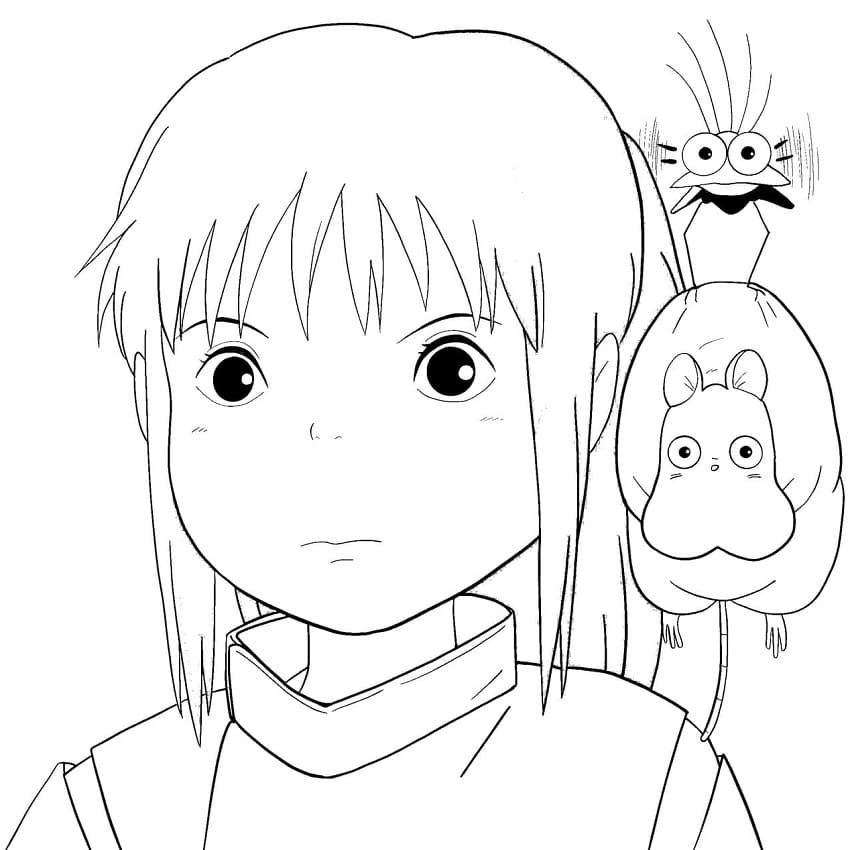 Coloriage Chihiro Ogino du Voyage de Chihiro