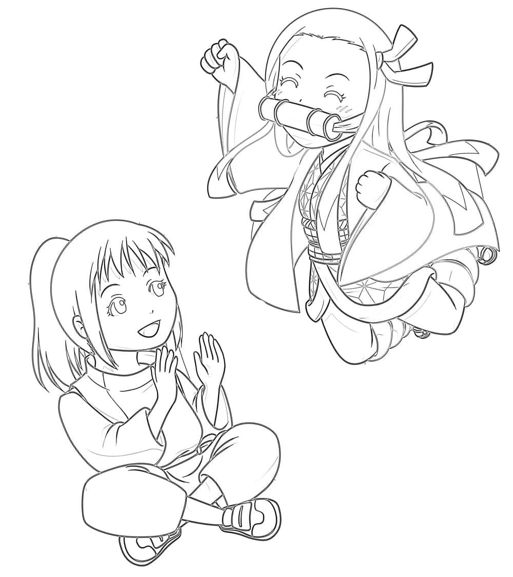 Coloriage Chihiro Ogino et Nezuko