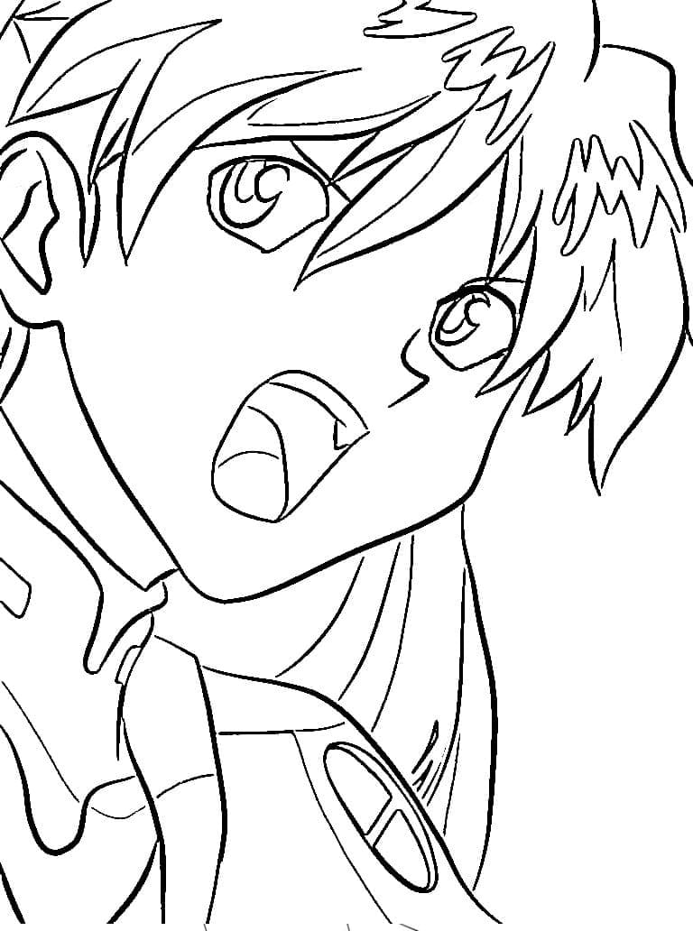 Coloriage Contour de Asuka Langley