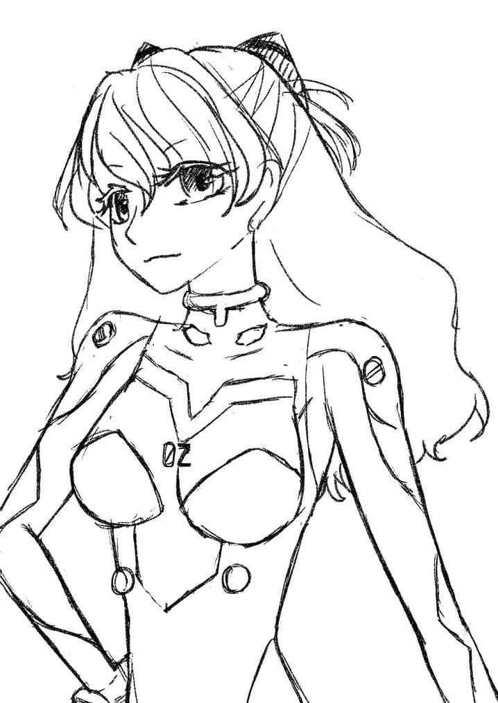 Coloriage Croquis de Asuka Langley