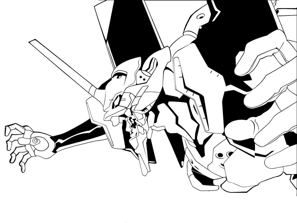 Coloriage Dessin au trait de Neon Genesis Evangelion