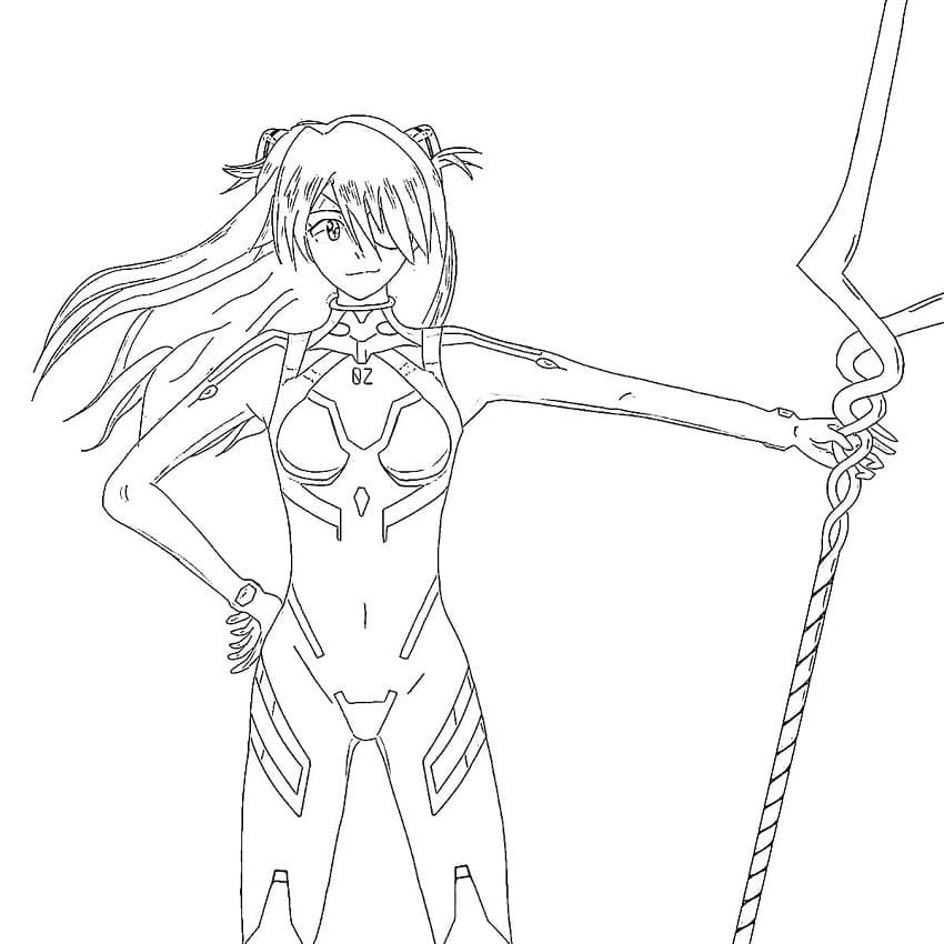 Coloriage Fille de anime Neon Genesis Evangelion