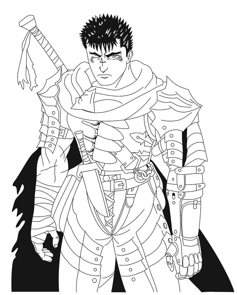 Coloriage Guts de Berserk