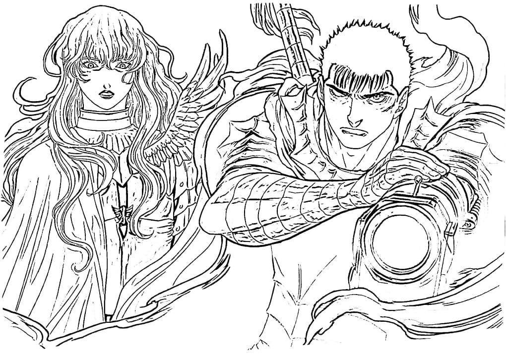 Coloriage Guts et Griffith