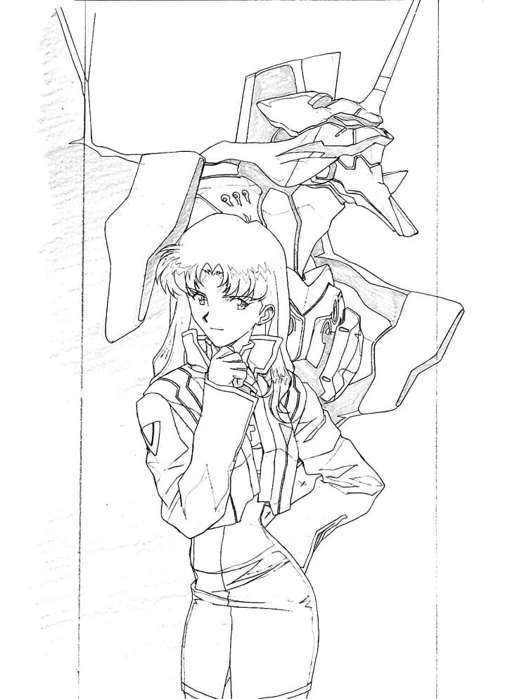 Coloriage Image de contour de Neon Genesis Evangelion imprimable